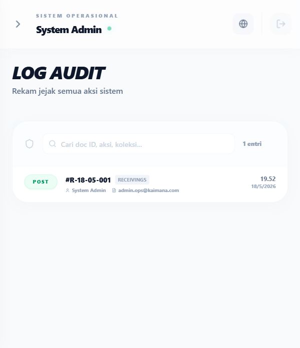OPS Kaimana audit trail screen